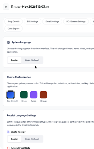 Lunivo POS Sinhala and English localization with tax compliance